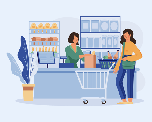 Retail team at work